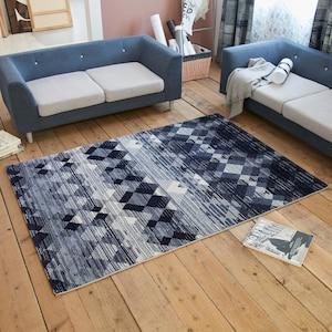 幾何学グラデーションのスペイン製ウィルトンラグの商品写真