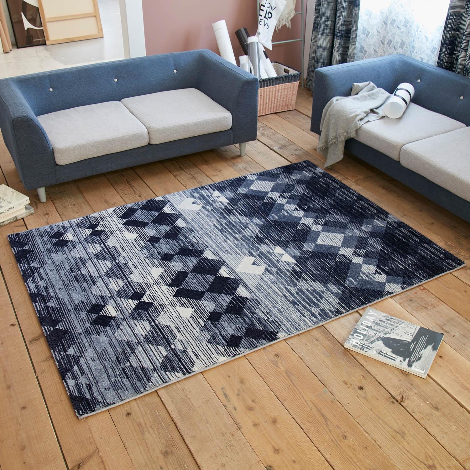 幾何学グラデーションのスペイン製ウィルトンラグの商品写真