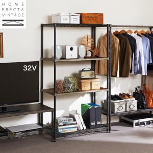 木棚板のヴィンテージ調スチールラック(奥行45cm)の商品写真