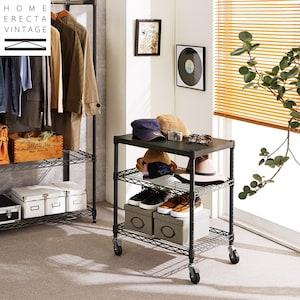 スチール天板のヴィンテージ調ワゴンの商品写真