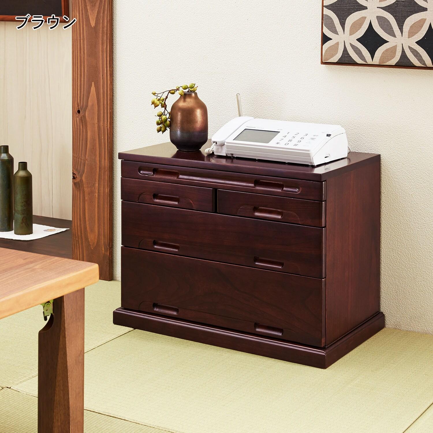 和風スライドテーブル付きローチェストの商品写真