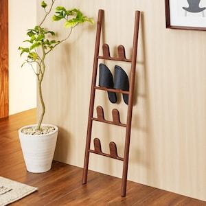 ウォルナット材のスリッパラック(リーフラック)の商品写真