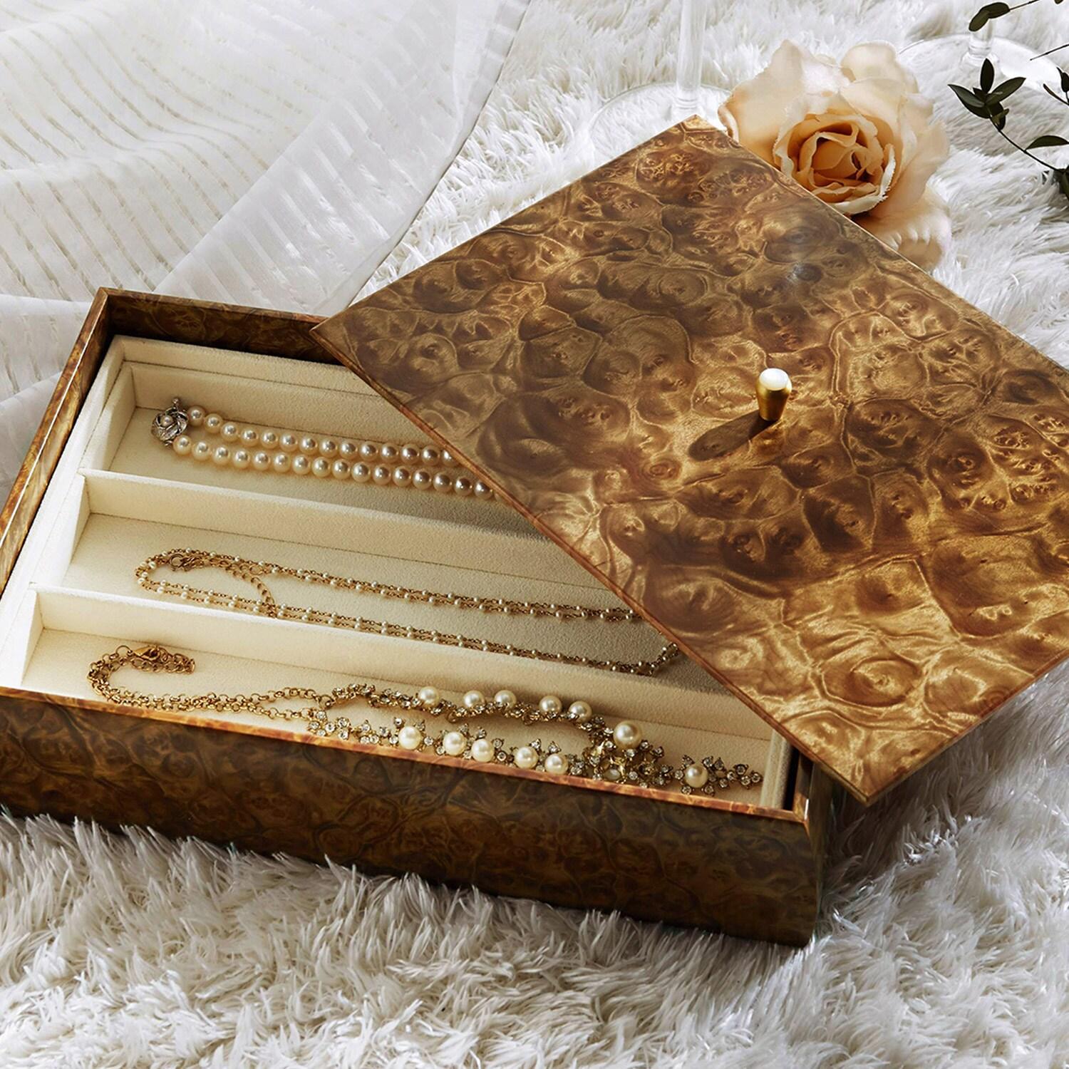 マーブルウッド材を使ったアクセサリーケース・ジュエリーボックス"SHINBEY"の商品写真