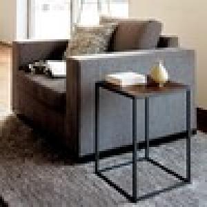 ソファーに合わせやすいスチール脚のサイドテーブルの商品写真