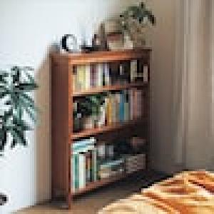 天然木フレームの北欧調本棚 【スリムな奥行20cm】の商品写真