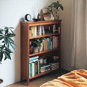 天然木フレームの北欧調本棚 【スリムな奥行20cm】の商品写真