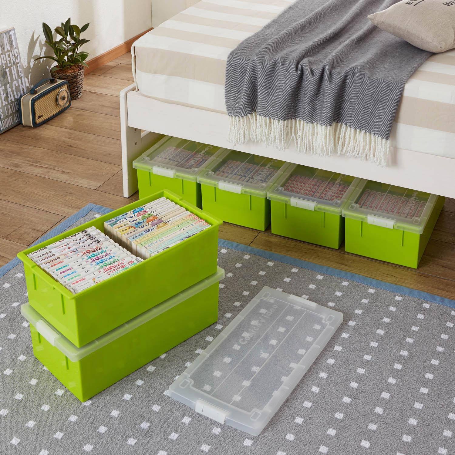 仕切り板付きコミック&ビデオ収納ケース6個セット <高さ15cm>の商品写真