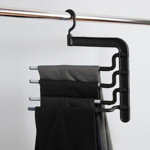すべりにくい 4段スラックスハンガー 【同時に4本掛けられる】の商品写真