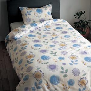 繊細なフラワー柄が素敵な綿素材の掛け布団カバー[日本製]の商品写真