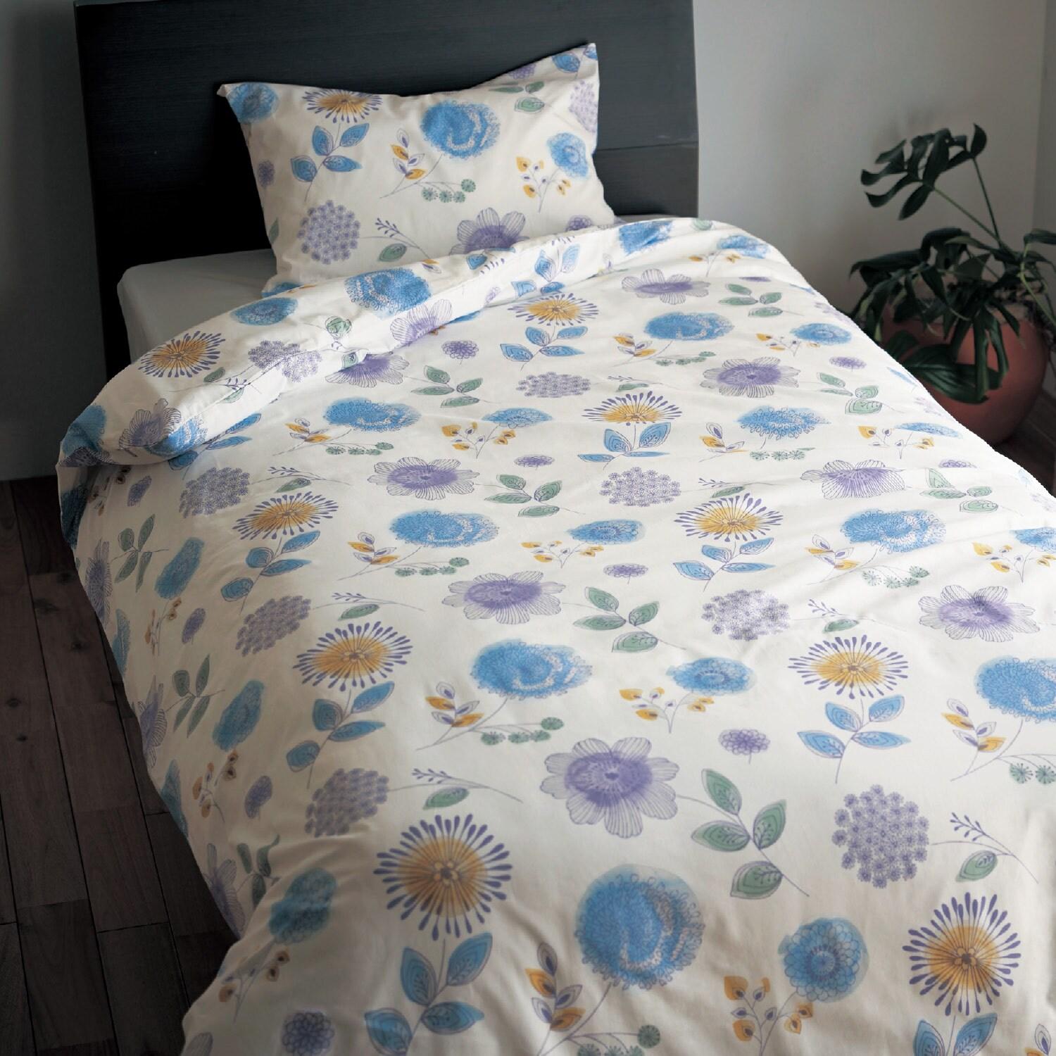 繊細なフラワー柄が素敵な綿素材の掛け布団カバー[日本製]の商品写真