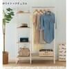 木目調棚板のラック付きハンガーラック <幅101cm>の商品写真
