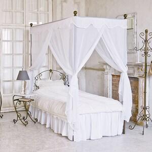 天蓋付きアンティーク調アイアンベッド<シングル/セミダブル>の商品写真