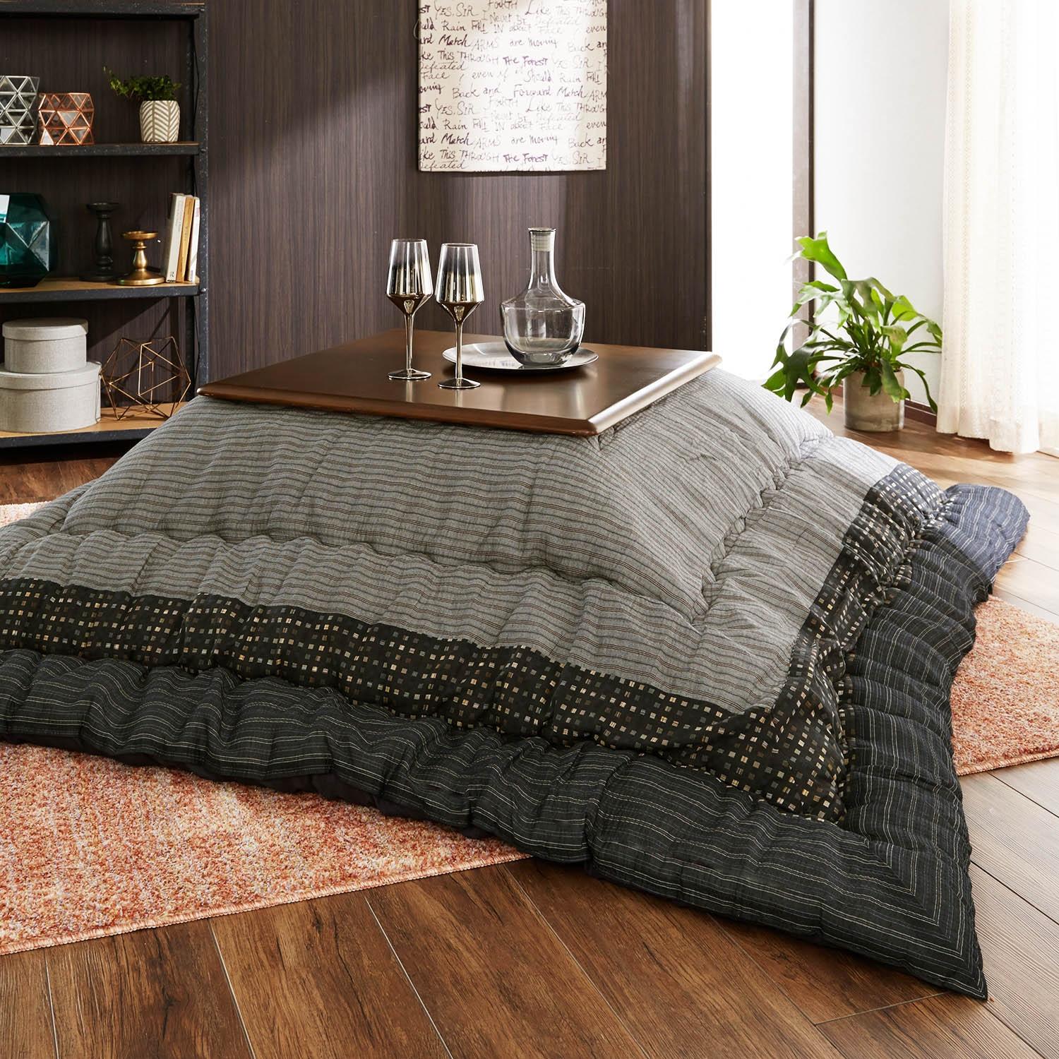 綿素材を使った先染めしじらこたつ布団の商品写真