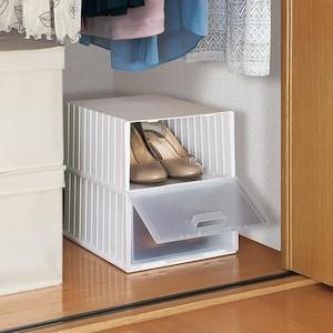 フロントオープンシューズボックス2個セットの商品写真