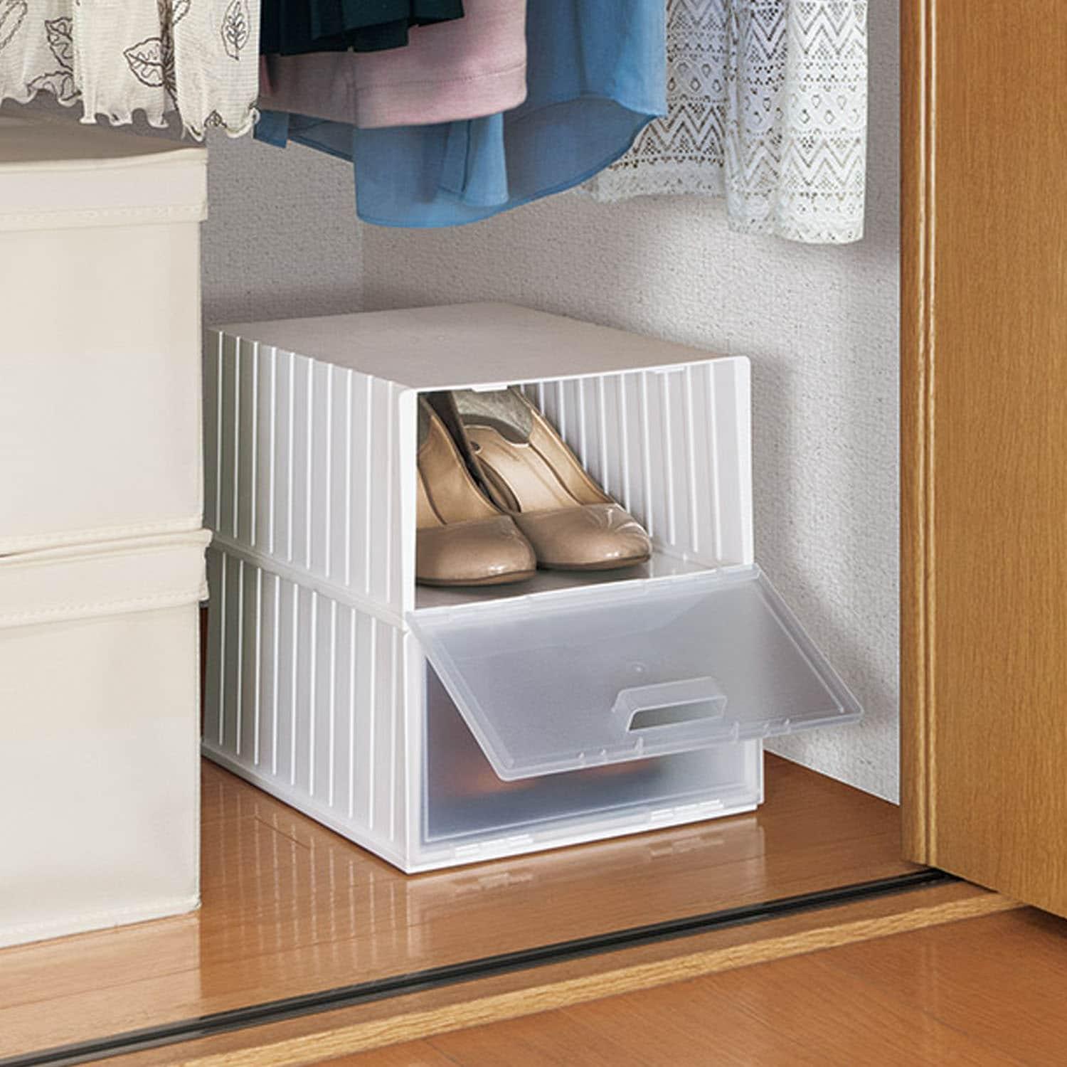 フロントオープンシューズボックス2個セットの商品写真