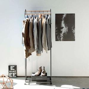 ダブル掛けハンガーラック <幅67cm>の商品写真