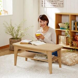 棚付きリビングローテーブルの商品写真
