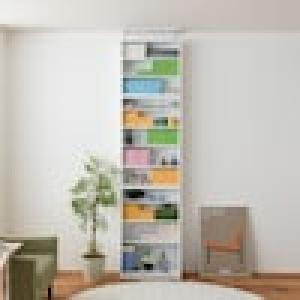 突っ張り1cmピッチの薄型大量収納本棚の商品写真