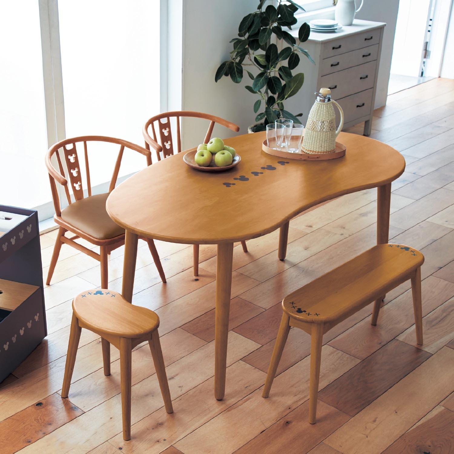 ビーンズ型ダイニングテーブル「ミッキーモチーフ」の商品写真