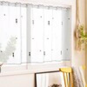 ネコ柄のスカラップカフェカーテンの商品写真