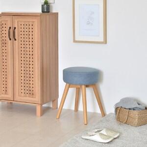 パステルカラーの木脚スツールの商品写真