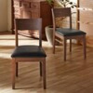 ウォルナット材のダイニングチェア2脚セットの商品写真