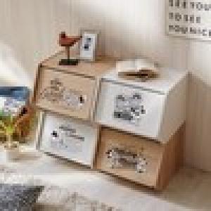 木目調スタッキング収納ボックス(選べるキャラクター)の商品写真