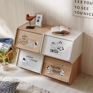 木目調スタッキング収納ボックス(選べるキャラクター)の商品写真
