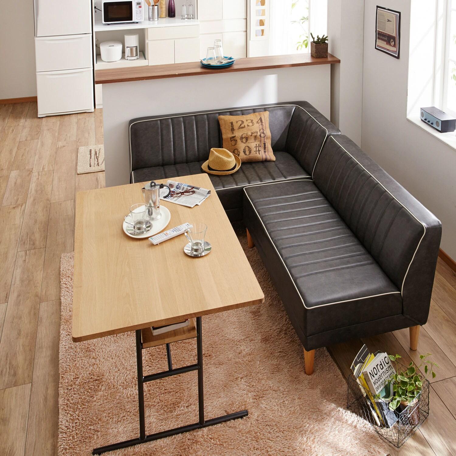 【受注生産】 インダストリアル調ダイニングソファー <肘付き/肘無し>の商品写真