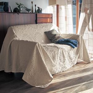 ふくれニット生地のジャカード織マルチカバー・ソファーカバーの商品写真