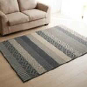 幾何柄のウールラグ[日本製] 【防炎ラベル付】の商品写真