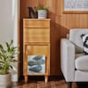 アルダー材の北欧調キャビネットの商品写真