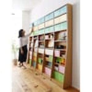 1cmピッチの薄型大量収納本棚の商品写真