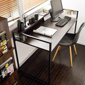 コンセント付きスチールフレームのワークデスク 【パソコンデスクとしても】の商品写真