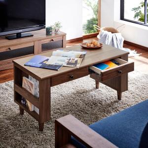 高さが調整できる収納たっぷりリビングローテーブルの商品写真