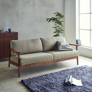 【受注生産】生地を選べるウォルナット材のソファー <1人掛け/2人掛けワイド/3人掛け> <カラー選択はショッピングカート内で行えます>の商品写真