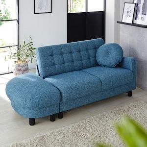 クッション&オットマン付き収納ソファー <2人掛け>の商品写真