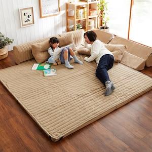 背面を倒してくつろげるコーナークッションセット(ローソファー)の商品写真