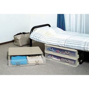 高さ13.5cmの薄型引出し収納ケース4個セット<奥行55.5/奥行40.5cm>の商品写真