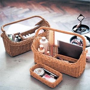 【タイムセール】 持ち手がたためるトレイ付きラタンバスケットの商品写真