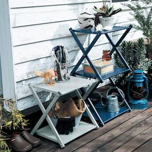 【5月6日までタイムセール】 屋外でも使えて簡単に折りたためるスチールラック <2段/3段>の商品写真
