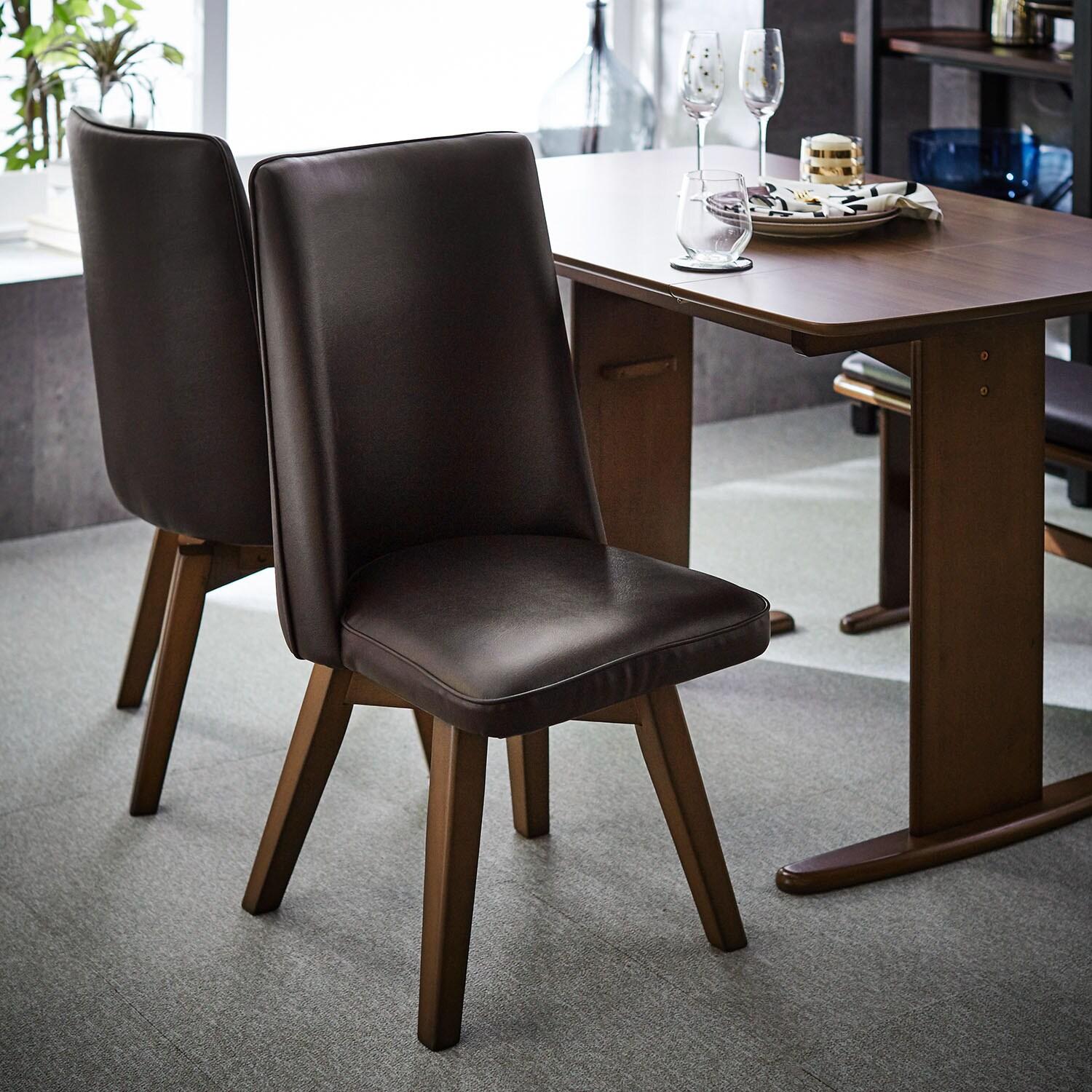 合皮の回転ダイニングチェアの商品写真