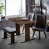 ベンチが収納できる!バタフライ天板のダイニングテーブル4点セット <4人用>の商品写真