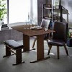 ベンチが収納できる!バタフライ天板のダイニングテーブル4点セット <4人用>の商品写真