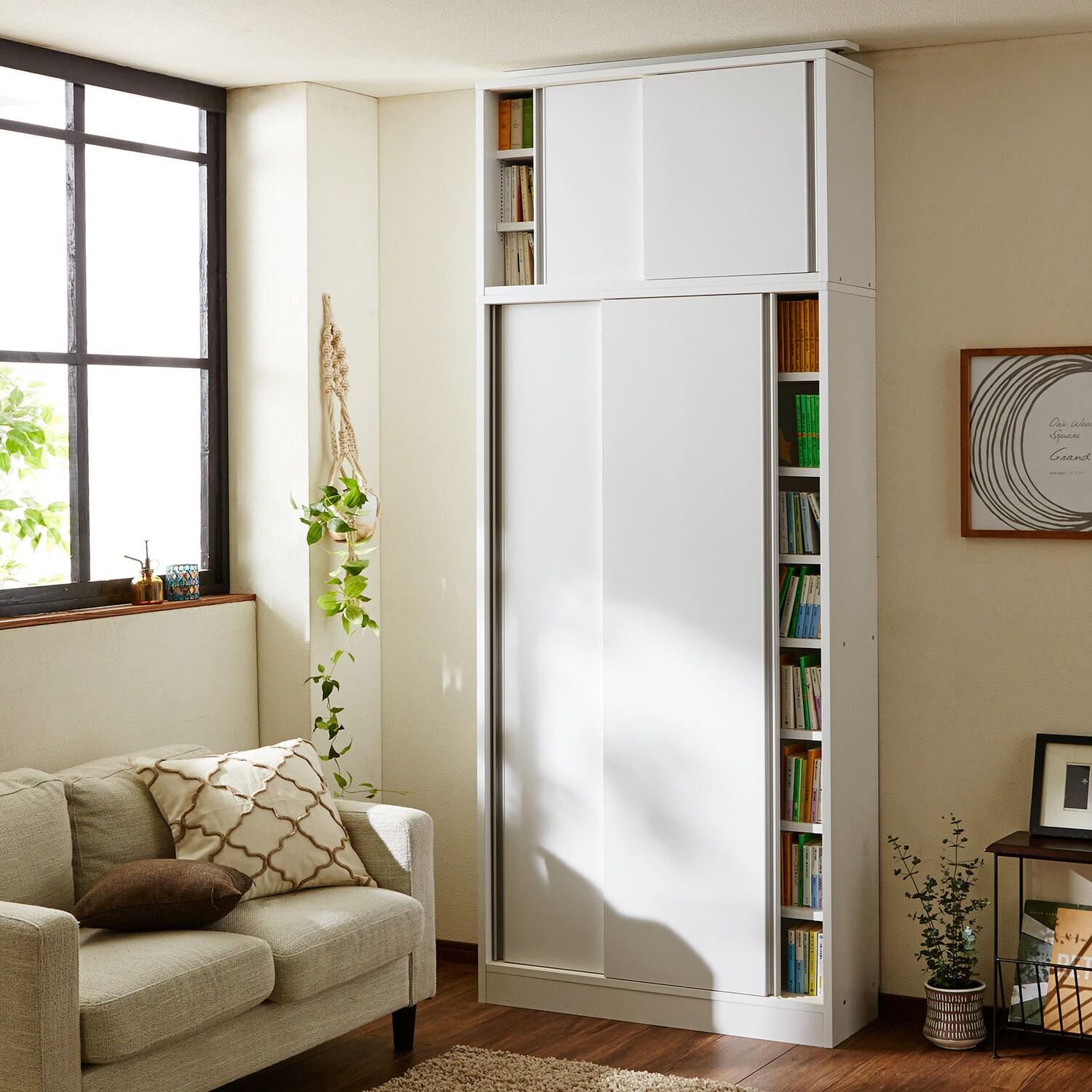 大容量の1cmピッチの引き戸本棚専用上置きの商品写真