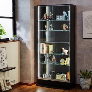 LEDライト・鍵付き大型コレクションキャビネット(引き戸タイプ)の商品写真