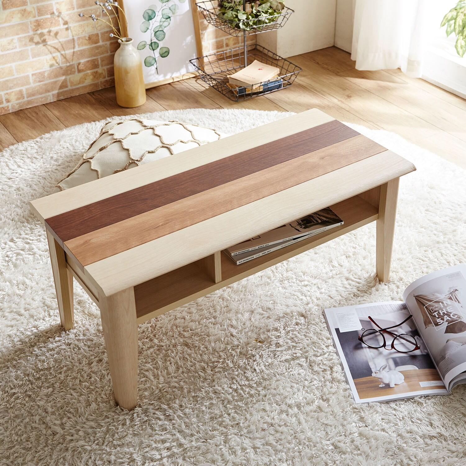 床色と合わせやすい3色リビングローテーブルの商品写真