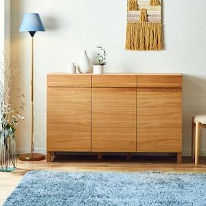 オーク材のシンプルキャビネットの商品写真