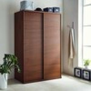 ミラー付きウォルナット材の引き戸のワードローブの商品写真