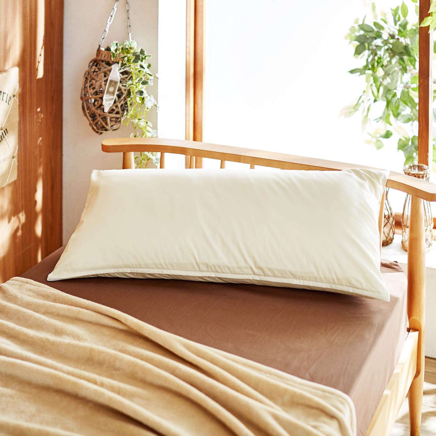 [日本製]洗える防ダニ抗菌防臭ロング枕 【約43×90cm/カバー付】の商品写真